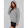 imagePRETTYGARDEN Womens 2025 Fall Hooded Sweatshirts Long Sleeve Half Zip Cropped Hoodies Pullover Winter Fashion ClothesStyle 3grey