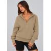 imagePRETTYGARDEN Womens 2025 Fall Hooded Sweatshirts Long Sleeve Half Zip Cropped Hoodies Pullover Winter Fashion ClothesStyle 3khaki