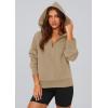 imagePRETTYGARDEN Womens 2025 Fall Hooded Sweatshirts Long Sleeve Half Zip Cropped Hoodies Pullover Winter Fashion ClothesStyle 3khaki