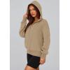 imagePRETTYGARDEN Womens 2025 Fall Hooded Sweatshirts Long Sleeve Half Zip Cropped Hoodies Pullover Winter Fashion ClothesStyle 3khaki