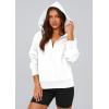imagePRETTYGARDEN Womens 2025 Fall Hooded Sweatshirts Long Sleeve Half Zip Cropped Hoodies Pullover Winter Fashion ClothesStyle 3white