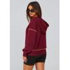 imagePRETTYGARDEN Womens 2025 Fall Hooded Sweatshirts Long Sleeve Half Zip Cropped Hoodies Pullover Winter Fashion ClothesWine Red