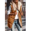 imagePRETTYGARDEN Womens 2025 Fall Reversible Long Vests Sleeveless Fleece Jacket Zip Up Hoodie Pockets Warm Coat Winter ClothingBrown