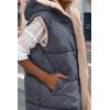 imagePRETTYGARDEN Womens 2025 Fall Reversible Long Vests Sleeveless Fleece Jacket Zip Up Hoodie Pockets Warm Coat Winter ClothingGrey Blue