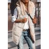 imagePRETTYGARDEN Womens 2025 Fall Reversible Long Vests Sleeveless Fleece Jacket Zip Up Hoodie Pockets Warm Coat Winter ClothingLight Khaki