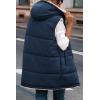 imagePRETTYGARDEN Womens 2025 Fall Reversible Long Vests Sleeveless Fleece Jacket Zip Up Hoodie Pockets Warm Coat Winter ClothingNavy