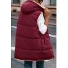 imagePRETTYGARDEN Womens 2025 Fall Reversible Long Vests Sleeveless Fleece Jacket Zip Up Hoodie Pockets Warm Coat Winter ClothingWine Red