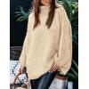 imagePRETTYGARDEN Womens 2025 Fall Turtleneck Oversized Sweaters Long Sleeve Chunky Knit Pullover Tops Winter Fashion ClothesBeige