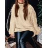 imagePRETTYGARDEN Womens 2025 Fall Turtleneck Oversized Sweaters Long Sleeve Chunky Knit Pullover Tops Winter Fashion ClothesBeige