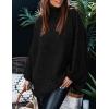 imagePRETTYGARDEN Womens 2025 Fall Turtleneck Oversized Sweaters Long Sleeve Chunky Knit Pullover Tops Winter Fashion ClothesBlack