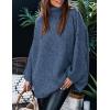 imagePRETTYGARDEN Womens 2025 Fall Turtleneck Oversized Sweaters Long Sleeve Chunky Knit Pullover Tops Winter Fashion ClothesBlue