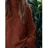 imagePRETTYGARDEN Womens 2025 Fall Turtleneck Oversized Sweaters Long Sleeve Chunky Knit Pullover Tops Winter Fashion ClothesBrick Red