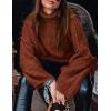 imagePRETTYGARDEN Womens 2025 Fall Turtleneck Oversized Sweaters Long Sleeve Chunky Knit Pullover Tops Winter Fashion ClothesBrick Red