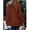 imagePRETTYGARDEN Womens 2025 Fall Turtleneck Oversized Sweaters Long Sleeve Chunky Knit Pullover Tops Winter Fashion ClothesBrick Red