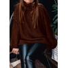 imagePRETTYGARDEN Womens 2025 Fall Turtleneck Oversized Sweaters Long Sleeve Chunky Knit Pullover Tops Winter Fashion ClothesDark Brown
