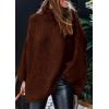imagePRETTYGARDEN Womens 2025 Fall Turtleneck Oversized Sweaters Long Sleeve Chunky Knit Pullover Tops Winter Fashion ClothesDark Brown