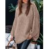 imagePRETTYGARDEN Womens 2025 Fall Turtleneck Oversized Sweaters Long Sleeve Chunky Knit Pullover Tops Winter Fashion ClothesKhaki