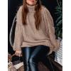 imagePRETTYGARDEN Womens 2025 Fall Turtleneck Oversized Sweaters Long Sleeve Chunky Knit Pullover Tops Winter Fashion ClothesKhaki