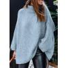 imagePRETTYGARDEN Womens 2025 Fall Turtleneck Oversized Sweaters Long Sleeve Chunky Knit Pullover Tops Winter Fashion ClothesLight Blue