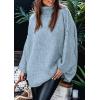 imagePRETTYGARDEN Womens 2025 Fall Turtleneck Oversized Sweaters Long Sleeve Chunky Knit Pullover Tops Winter Fashion ClothesLight Blue