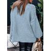 imagePRETTYGARDEN Womens 2025 Fall Turtleneck Oversized Sweaters Long Sleeve Chunky Knit Pullover Tops Winter Fashion ClothesLight Blue