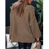 imagePRETTYGARDEN Womens 2025 Fall Turtleneck Oversized Sweaters Long Sleeve Chunky Knit Pullover Tops Winter Fashion ClothesLight Brown