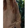 imagePRETTYGARDEN Womens 2025 Fall Turtleneck Oversized Sweaters Long Sleeve Chunky Knit Pullover Tops Winter Fashion ClothesLight Brown