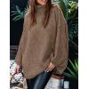 imagePRETTYGARDEN Womens 2025 Fall Turtleneck Oversized Sweaters Long Sleeve Chunky Knit Pullover Tops Winter Fashion ClothesLight Brown