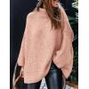imagePRETTYGARDEN Womens 2025 Fall Turtleneck Oversized Sweaters Long Sleeve Chunky Knit Pullover Tops Winter Fashion ClothesLight Pink