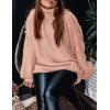 imagePRETTYGARDEN Womens 2025 Fall Turtleneck Oversized Sweaters Long Sleeve Chunky Knit Pullover Tops Winter Fashion ClothesLight Pink