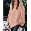 imagePRETTYGARDEN Womens 2025 Fall Turtleneck Oversized Sweaters Long Sleeve Chunky Knit Pullover Tops Winter Fashion ClothesLight Pink