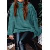 imagePRETTYGARDEN Womens 2025 Fall Turtleneck Oversized Sweaters Long Sleeve Chunky Knit Pullover Tops Winter Fashion ClothesTeal