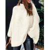 imagePRETTYGARDEN Womens 2025 Fall Turtleneck Oversized Sweaters Long Sleeve Chunky Knit Pullover Tops Winter Fashion ClothesWhite