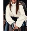 imagePRETTYGARDEN Womens 2025 Fall Turtleneck Oversized Sweaters Long Sleeve Chunky Knit Pullover Tops Winter Fashion ClothesWhite
