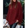 imagePRETTYGARDEN Womens 2025 Fall Turtleneck Oversized Sweaters Long Sleeve Chunky Knit Pullover Tops Winter Fashion ClothesWine Red