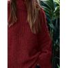imagePRETTYGARDEN Womens 2025 Fall Turtleneck Oversized Sweaters Long Sleeve Chunky Knit Pullover Tops Winter Fashion ClothesWine Red