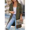 imagePRETTYGARDEN Womens 2025 Spring Fall Long Blazer Jackets Long Sleeve Lapel Pockets Loose Fit Work Casual Blazers OuterwearArmy Green