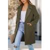 imagePRETTYGARDEN Womens 2025 Spring Fall Long Blazer Jackets Long Sleeve Lapel Pockets Loose Fit Work Casual Blazers OuterwearArmy Green