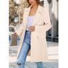 imagePRETTYGARDEN Womens 2025 Spring Fall Long Blazer Jackets Long Sleeve Lapel Pockets Loose Fit Work Casual Blazers OuterwearBeige