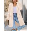 imagePRETTYGARDEN Womens 2025 Spring Fall Long Blazer Jackets Long Sleeve Lapel Pockets Loose Fit Work Casual Blazers OuterwearBeige