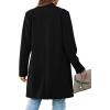 imagePRETTYGARDEN Womens 2025 Spring Fall Long Blazer Jackets Long Sleeve Lapel Pockets Loose Fit Work Casual Blazers OuterwearBlack