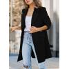 imagePRETTYGARDEN Womens 2025 Spring Fall Long Blazer Jackets Long Sleeve Lapel Pockets Loose Fit Work Casual Blazers OuterwearBlack