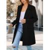 imagePRETTYGARDEN Womens 2025 Spring Fall Long Blazer Jackets Long Sleeve Lapel Pockets Loose Fit Work Casual Blazers OuterwearBlack