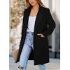 imagePRETTYGARDEN Womens 2025 Spring Fall Long Blazer Jackets Long Sleeve Lapel Pockets Loose Fit Work Casual Blazers OuterwearBlack