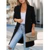 imagePRETTYGARDEN Womens 2025 Spring Fall Long Blazer Jackets Long Sleeve Lapel Pockets Loose Fit Work Casual Blazers OuterwearBlack
