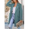 imagePRETTYGARDEN Womens 2025 Spring Fall Long Blazer Jackets Long Sleeve Lapel Pockets Loose Fit Work Casual Blazers OuterwearBlue Green