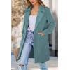 imagePRETTYGARDEN Womens 2025 Spring Fall Long Blazer Jackets Long Sleeve Lapel Pockets Loose Fit Work Casual Blazers OuterwearBlue Green