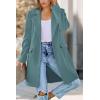 imagePRETTYGARDEN Womens 2025 Spring Fall Long Blazer Jackets Long Sleeve Lapel Pockets Loose Fit Work Casual Blazers OuterwearBlue Green