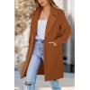 imagePRETTYGARDEN Womens 2025 Spring Fall Long Blazer Jackets Long Sleeve Lapel Pockets Loose Fit Work Casual Blazers OuterwearBrown