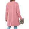imagePRETTYGARDEN Womens 2025 Spring Fall Long Blazer Jackets Long Sleeve Lapel Pockets Loose Fit Work Casual Blazers OuterwearDusty Pink